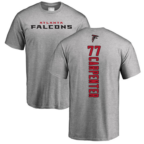 Atlanta Falcons Men Ash James Carpenter Backer NFL Football #77 T Shirt